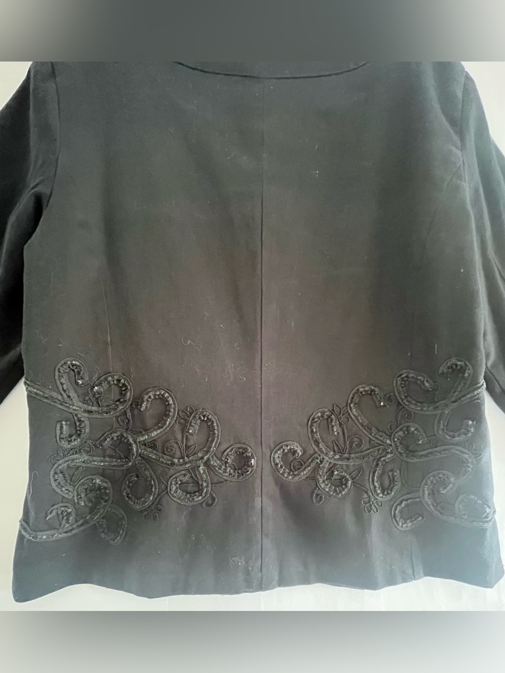 Coldwater Creek Black Soutache Embroidered Crop Jacket Coquette Whimsigoth 10 - Picture 11 of 13
